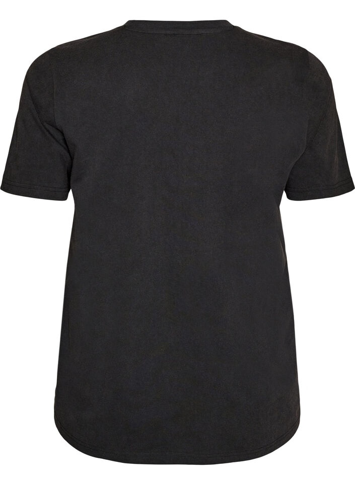 Grafik-T-Shirt aus Bio-Baumwolle, Schwarz, Packshot image number 1