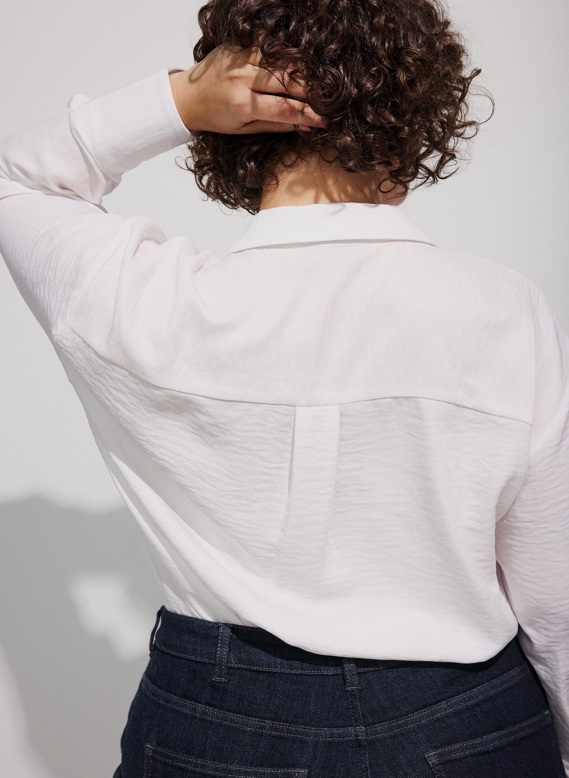 ZizziLockere Bluse mit V-Ausschnitt, Wei&szlig;, Model image number 3