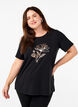FLASH - T-Shirt mit Motiv, Black R. Gold Flower, Model image number 0