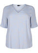 Bluse aus Viskose mit V-Ausschnitt und Aufdruck, Blau, Packshot image number 0
