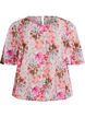 Gebl&uuml;mte Bluse mit kurzen &Auml;rmeln und Smock-Details, Rot, Packshot image number 0