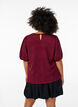 Strukturierte Bluse mit kurzen Ärmeln, Dunkles Bordeaux, Model image number 2