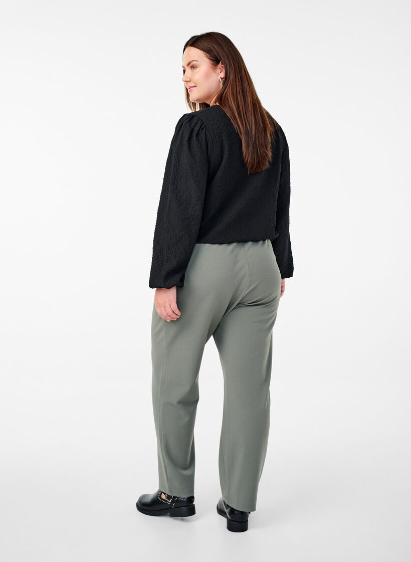 Hose mit gerader Passform, Grau, Model image number 1