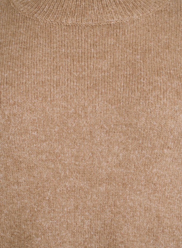 Strickkleid mit Kontrastnähten, Braun, Packshot image number 2