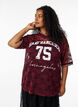 Sportliches Spitzen-T-Shirt mit lockerer Passform, Dunkles Bordeaux, Model image number 0