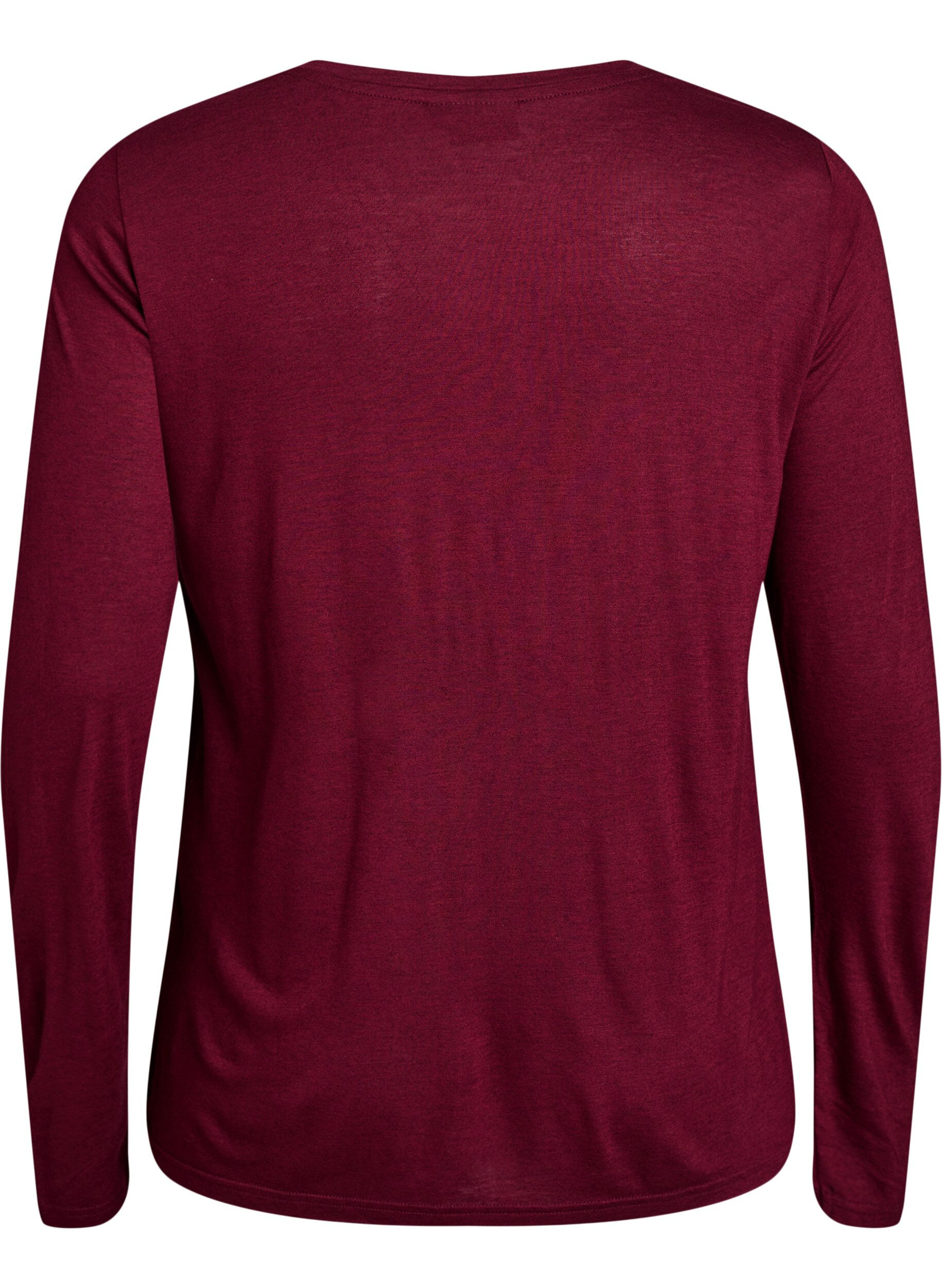 ZizziLang&auml;rmelige Bluse aus Wolle und Viskose, Dunkles Bordeaux, Packshot image number 1