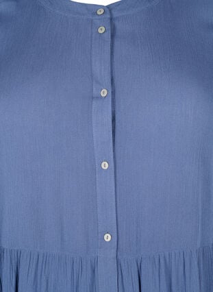 A-Linien-Kleid aus Viskose mit kurzen Ärmeln, Moonlight Blue, Packshot image number 2