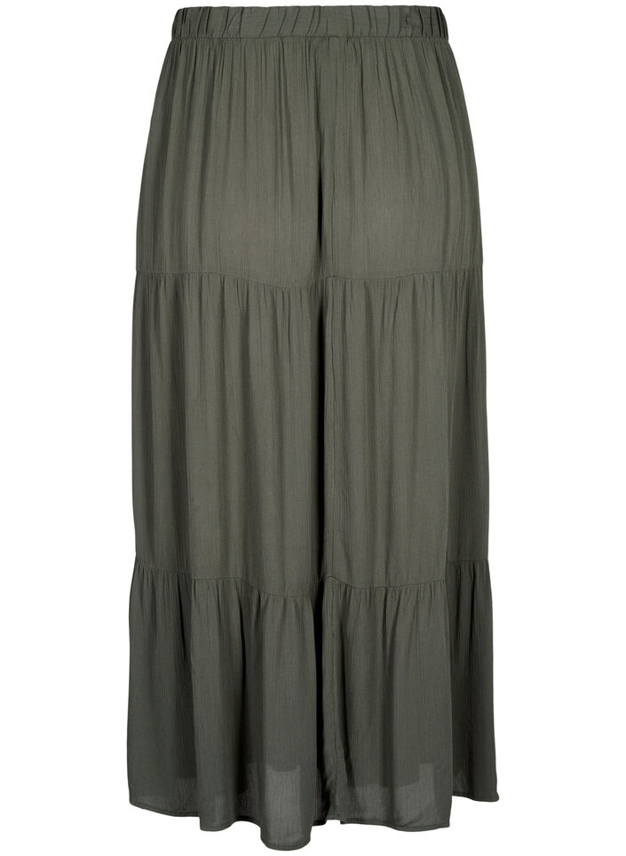 Langer Rock mit Gummizug am Bund, Grün, Packshot image number 1