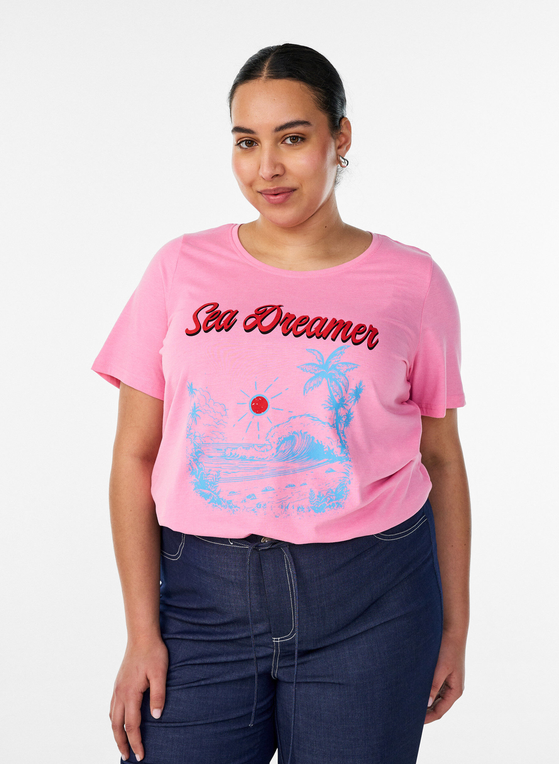 T-Shirt mit Print, Rot, Model