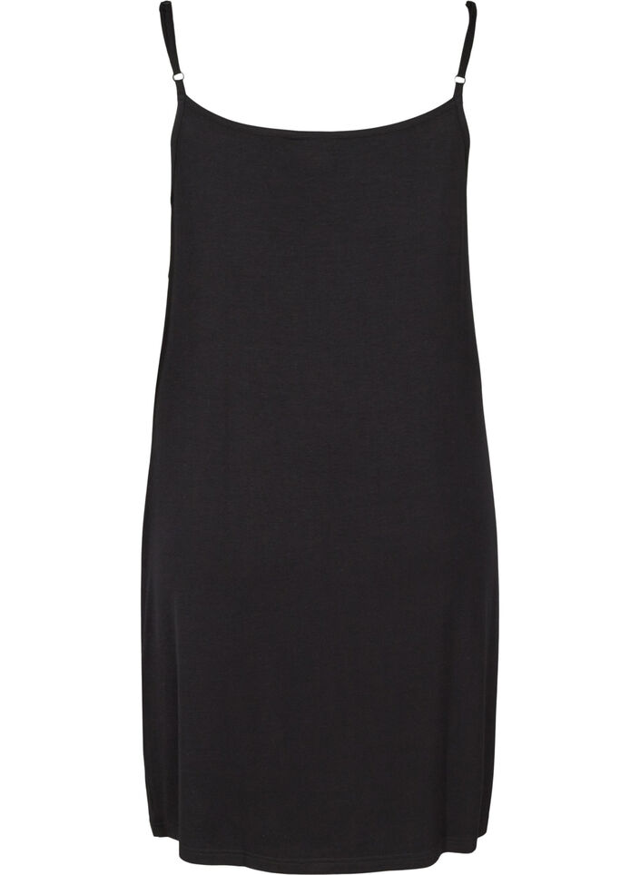 Einfarbiges Unterkleid aus Viskose, Schwarz, Packshot image number 1