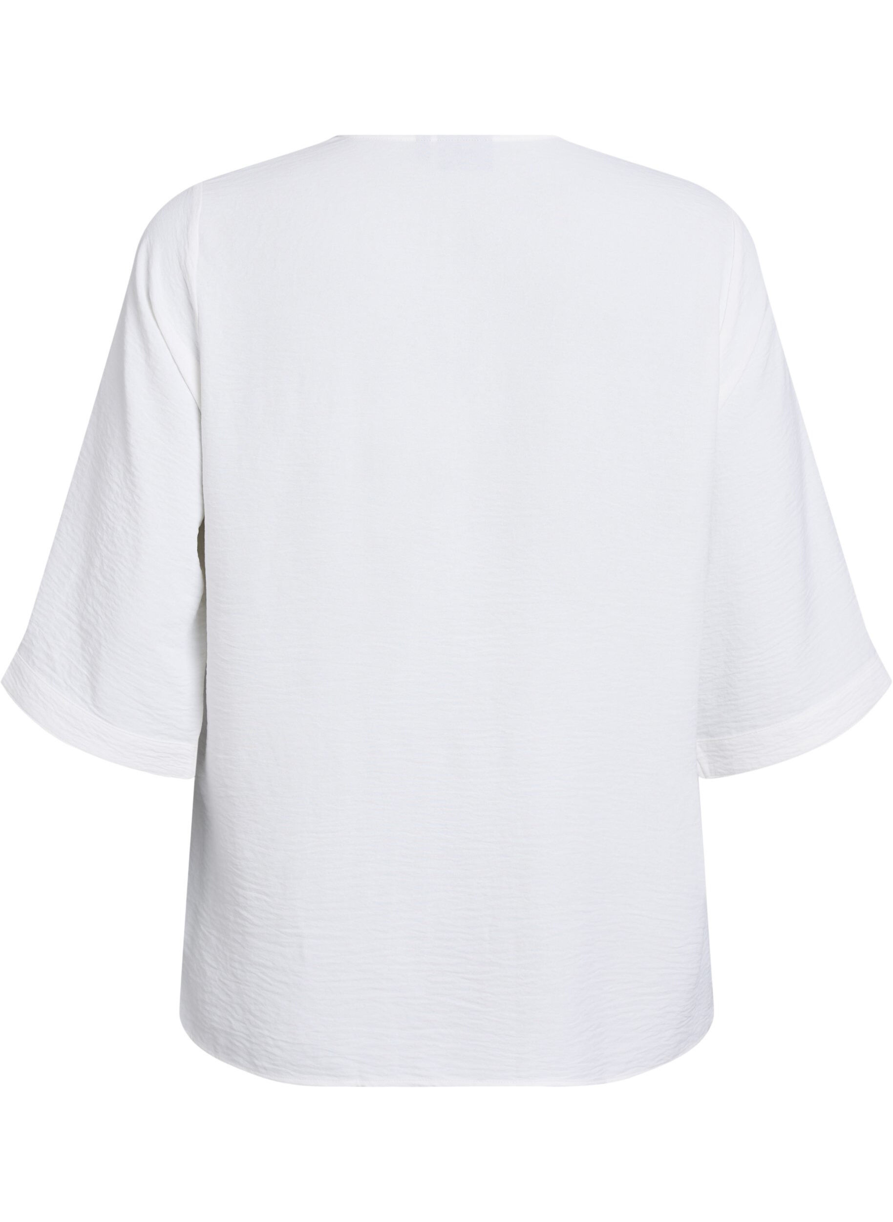 ZizziBluse mit V-Ausschnitt und 3/4-&Auml;rmeln, Vanille, Packshot image number 1