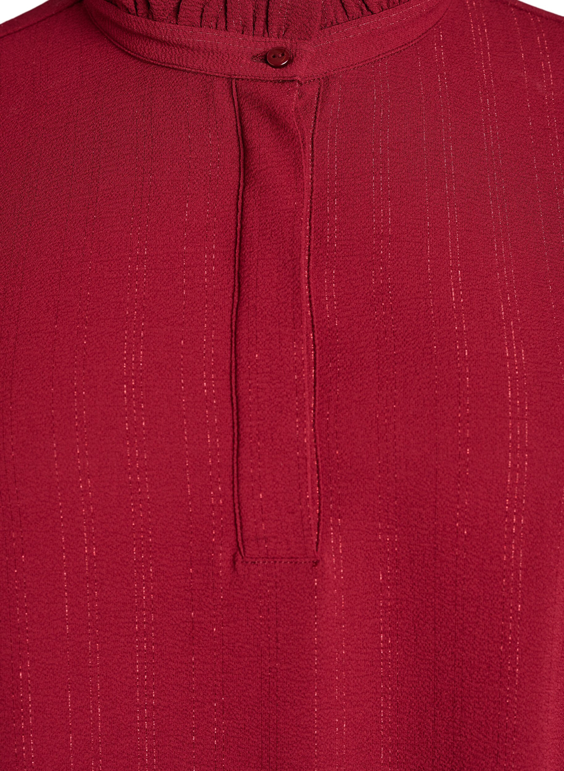 ZizziKurzes Kleid mit R&uuml;schen und Glitzer , Dunkles Bordeaux, Packshot image number 2