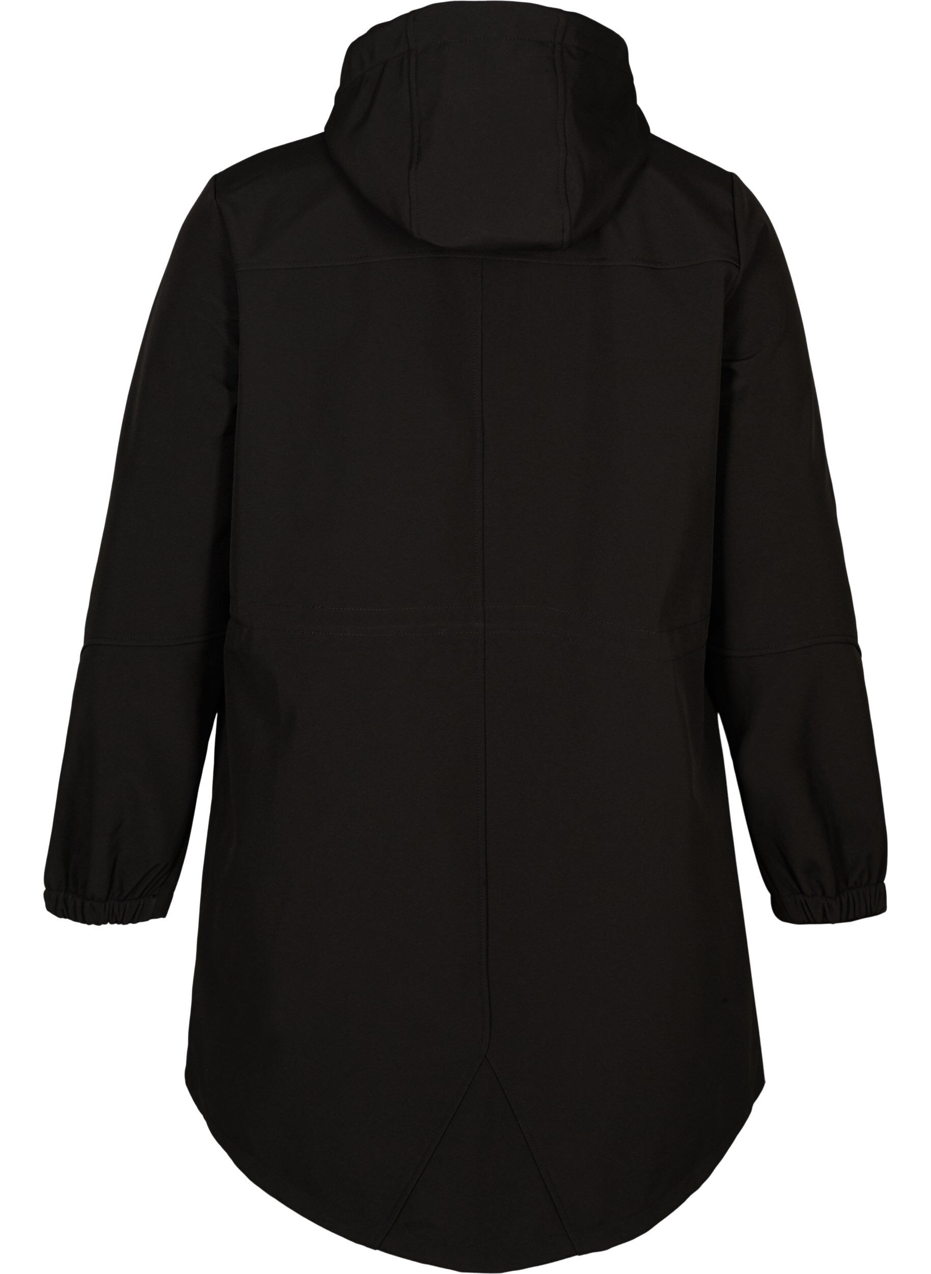ZizziSoftshelljacke mit Kapuze, Black solid, Packshot image number 1
