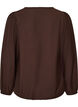 Viskosebluse mit V-Ausschnitt und Ballonform, Braun, Packshot image number 1