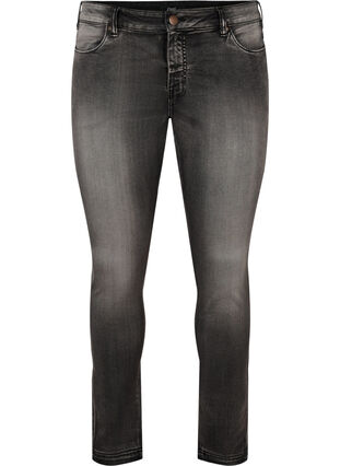 Slim Fit Emily Jeans mit normaler Taillenhöhe, Dark Grey Denim, Packshot image number 0