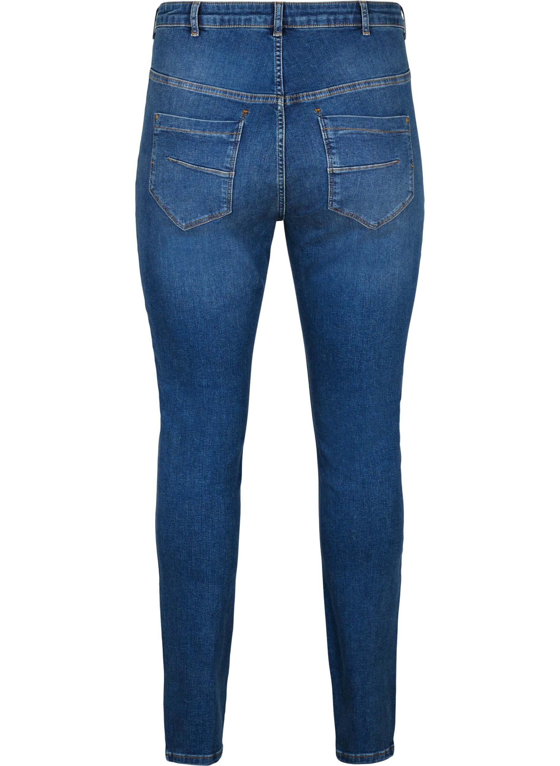 ZizziSuper schlanke Amy Jeans mit hoher Taille, Blue denim, Packshot image number 1
