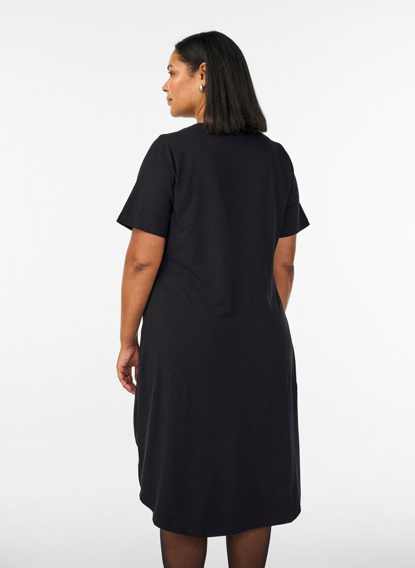 Kleid aus Baumwolle mit Twist-Detail, Schwarz, Model image number 2