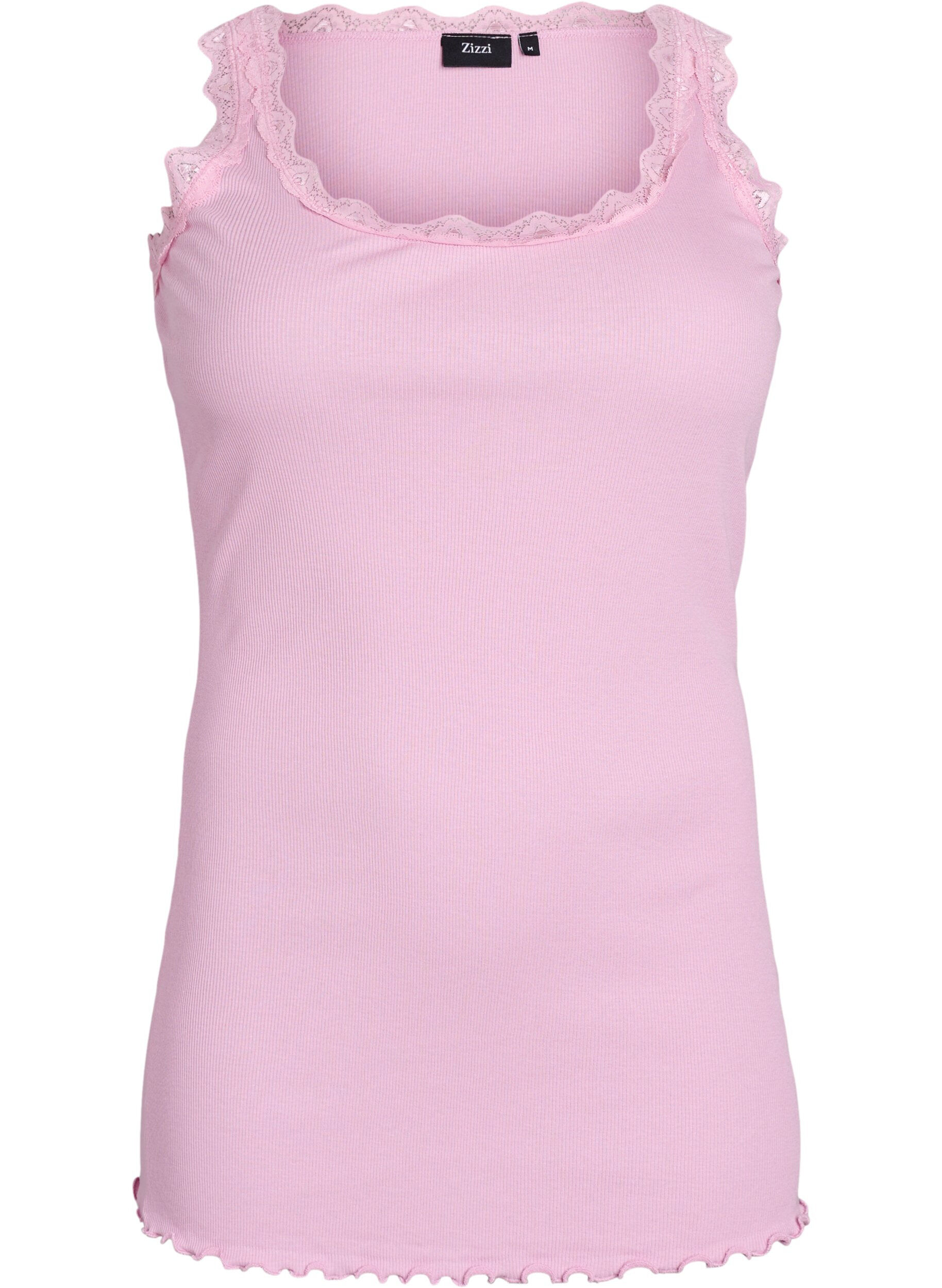 ZizziTop mit Spitzensaum, Pink, Packshot image number 0