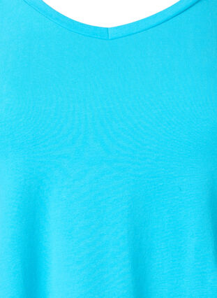 Einfarbiges basic T-Shirt aus Baumwolle, Blue Atoll, Packshot image number 2