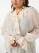 Viskosebluse mit R&uuml;schen und langen &Auml;rmeln, Vanille, Model image number 3
