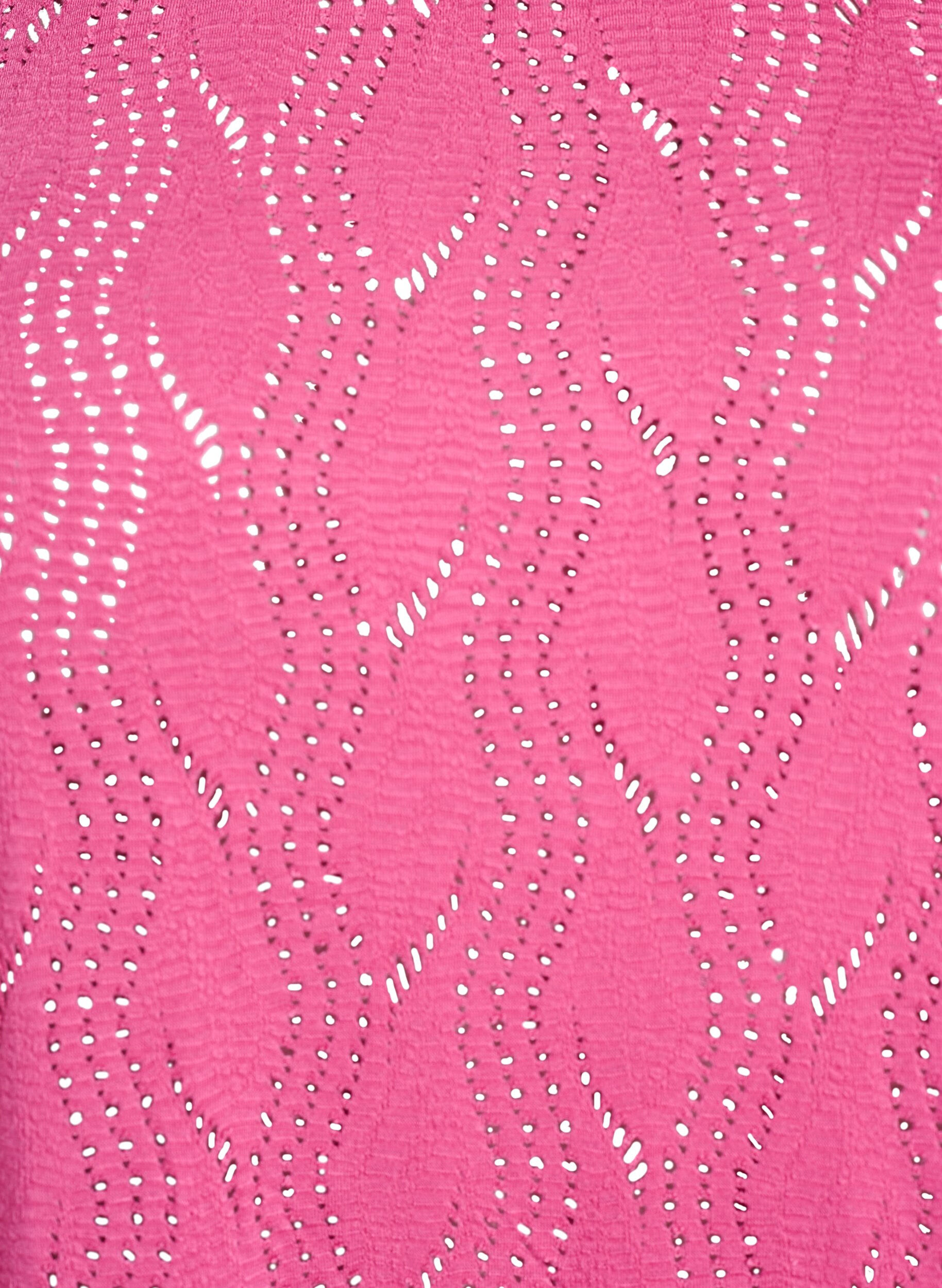 ZizziFLASH - Jersey-Shirt mit Lochmuster, Pink, Packshot image number 2