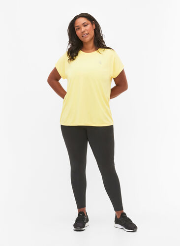 Kurzarm Trainingsshirt, Lemon Meringue, Model image number 2