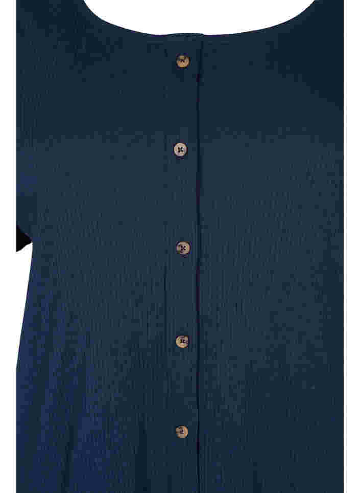Kurzarm T-Shirt mit Knöpfen, Navy Blazer, Packshot image number 2