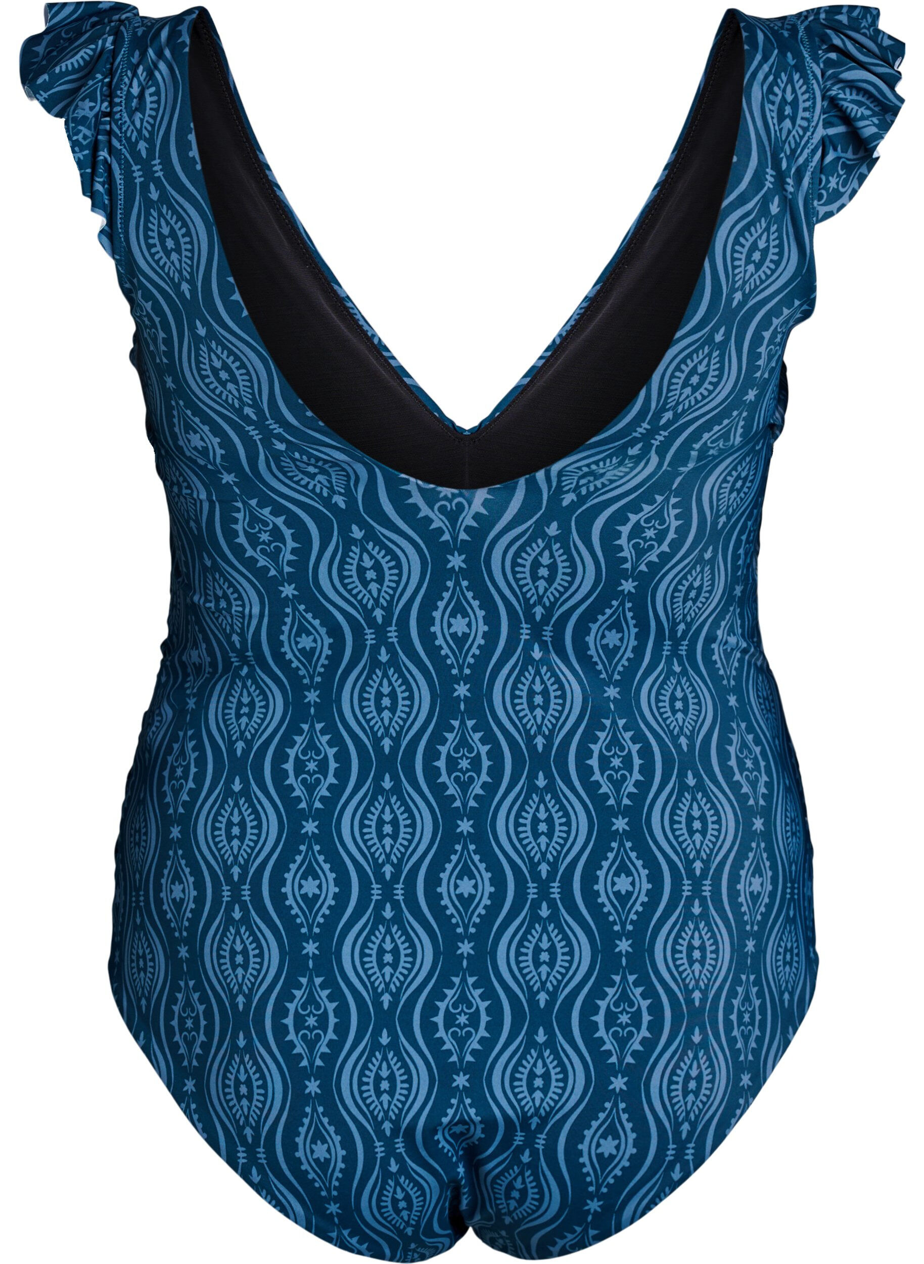 ZizziGemusterter Badeanzug mit R&uuml;schendetails und Drapierung, Petrol, Packshot image number 1