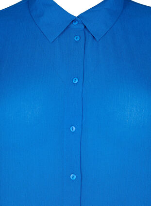 Hemdkleid aus Viskose mit kurzen Ärmeln, Victoria blue, Packshot image number 2