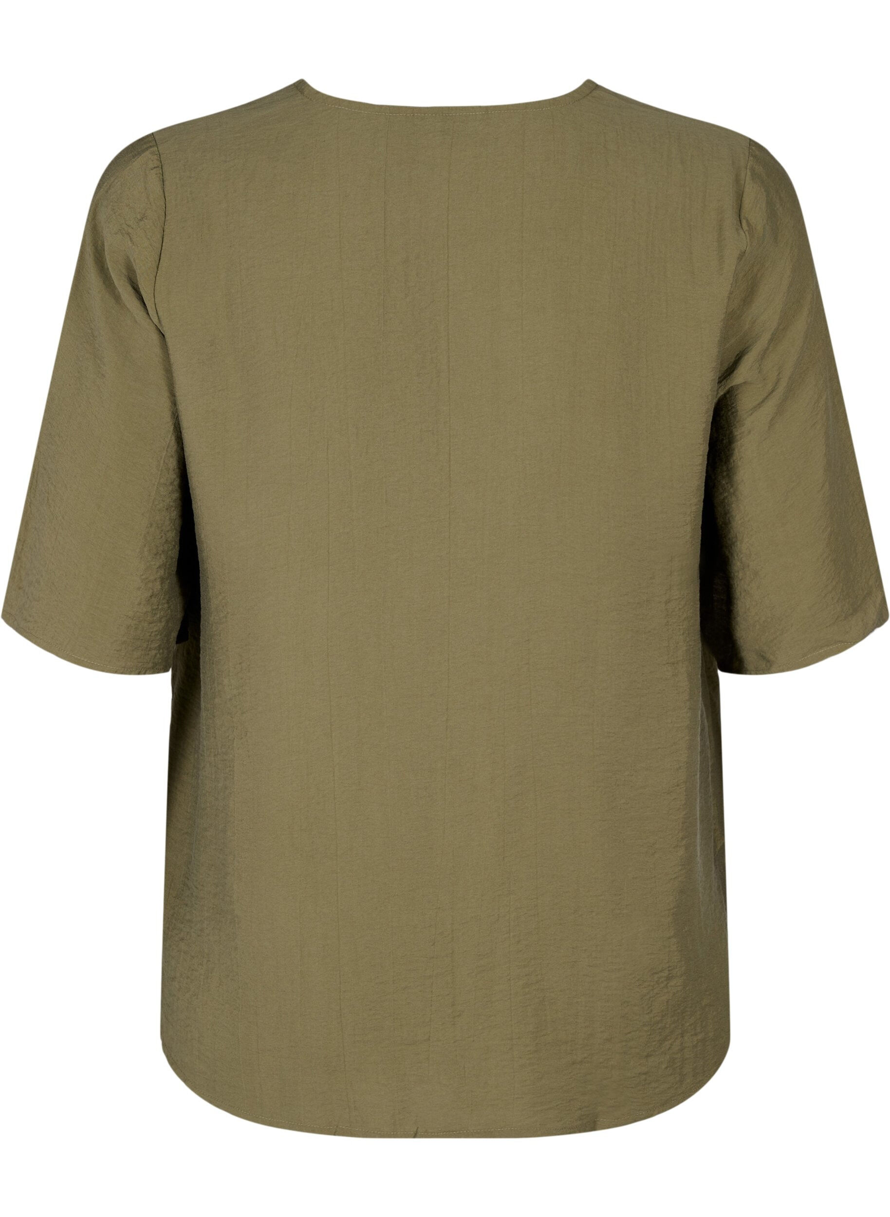 ZizziViskose-Bluse mit V-Ausschnitt und Stickdetail, Gr&uuml;n, Packshot image number 1