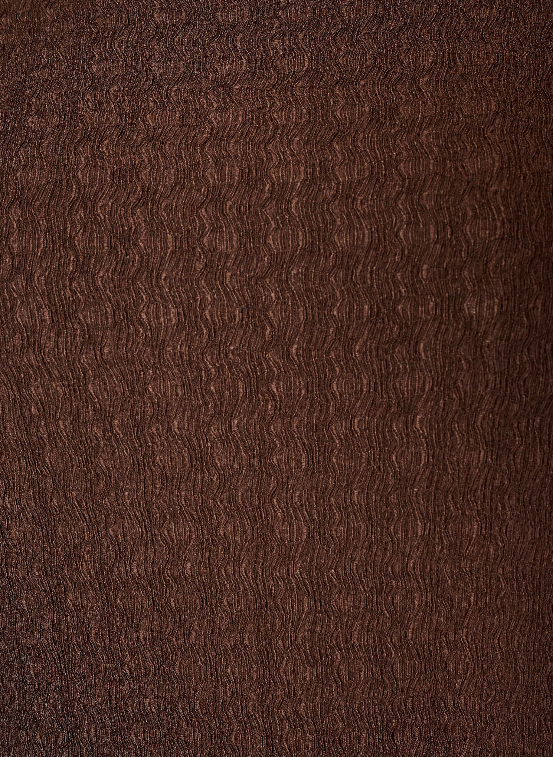 ZizziMidi-Kleid mit welliger Struktur und langen &Auml;rmeln, Braun, Packshot image number 2