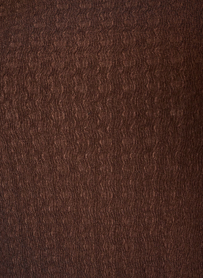 Midi-Kleid mit welliger Struktur und langen &Auml;rmeln, Braun, Packshot image number 2