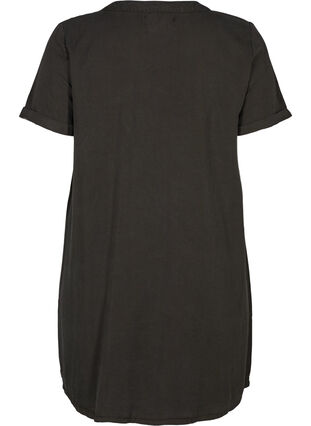 Kurzarm Kleid aus Lyocell, Black, Packshot image number 1