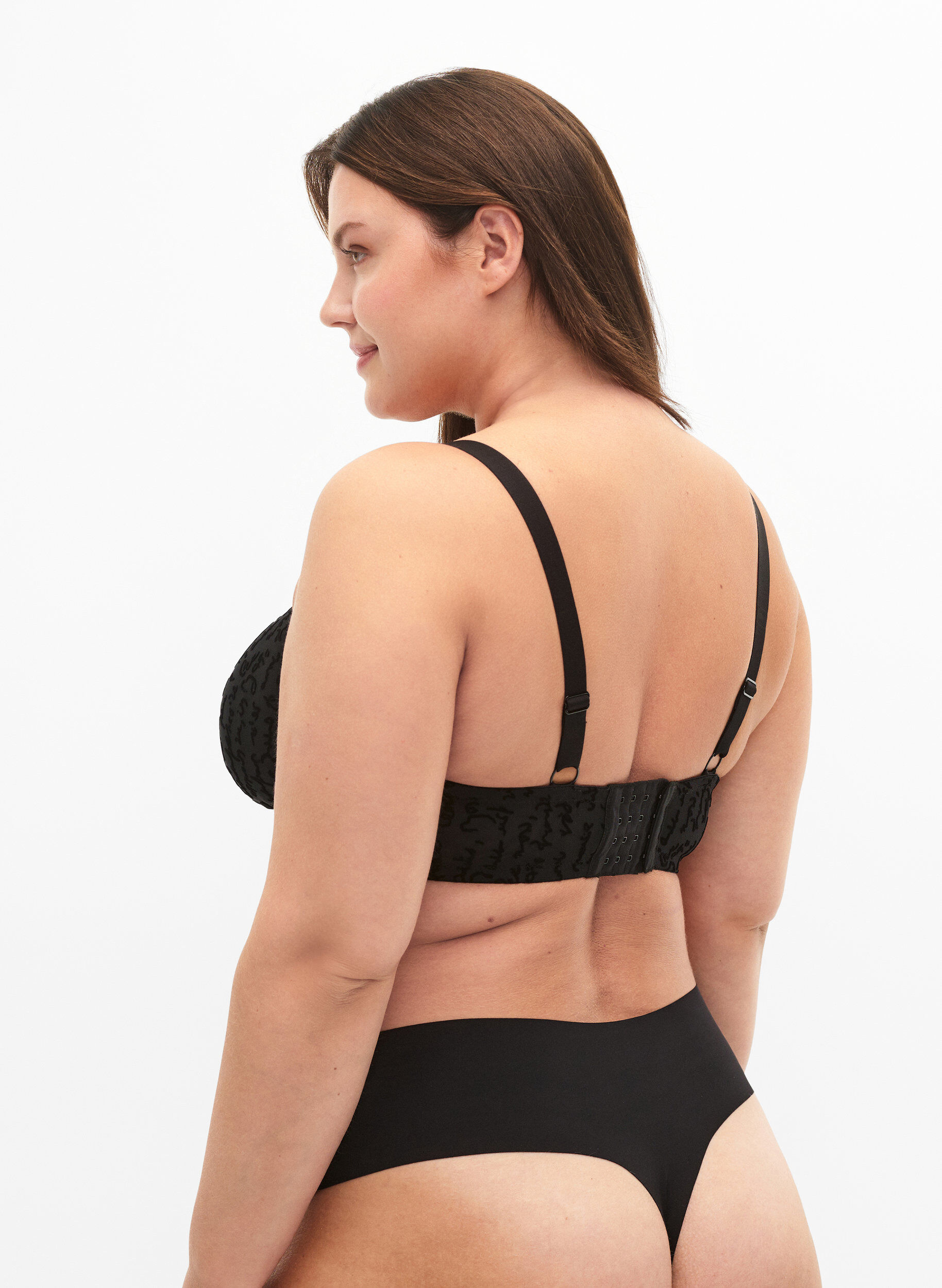 ZizziFull-Cover BH mit Textdruck, Black, Model image number 1