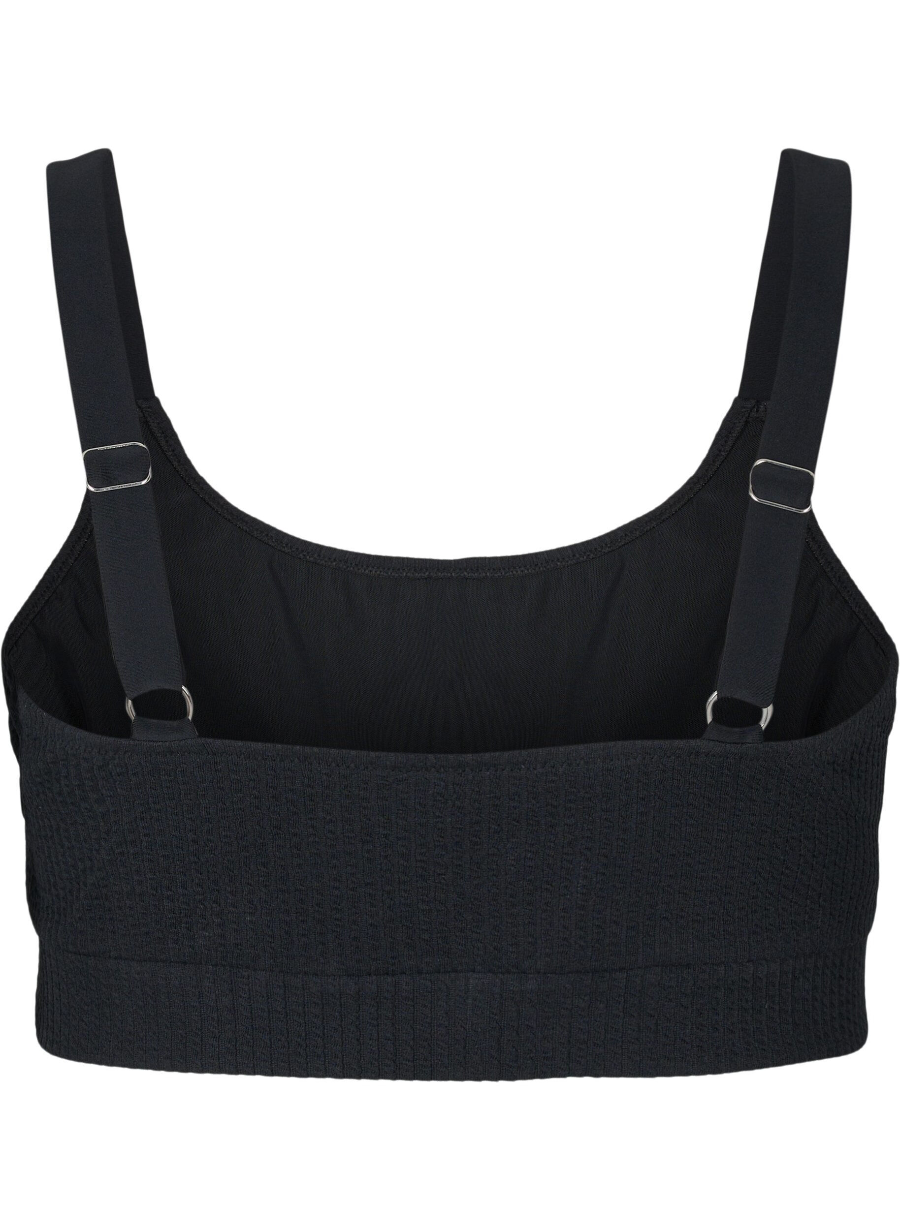 ZizziBikini-Top mit Cr&ecirc;pe-Struktur, Black, Packshot image number 1