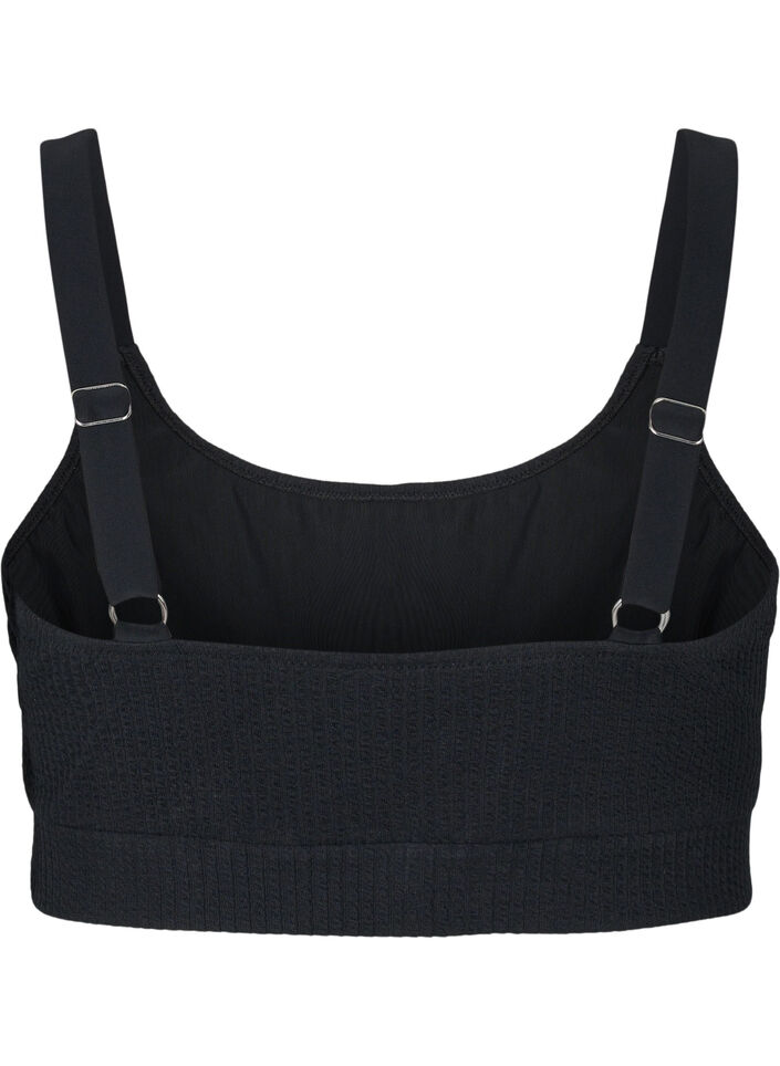 Bikini-Top mit Cr&ecirc;pe-Struktur, Black, Packshot image number 1