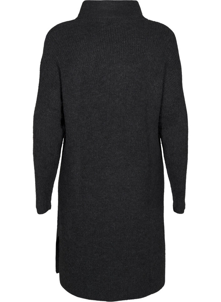 Strickkleid mit Rollkragen, Grau, Packshot image number 1