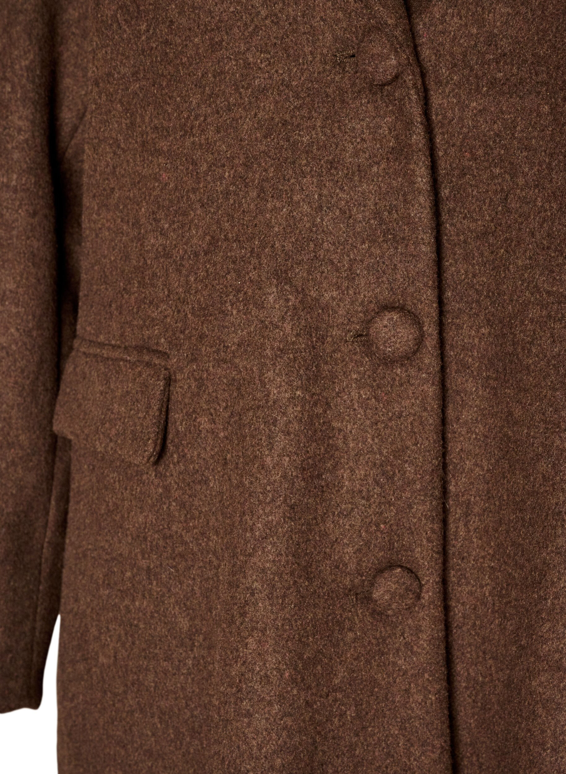 ZizziMantel aus Wollmischung mit Revers und Kn&ouml;pfen, Braun, Packshot image number 2
