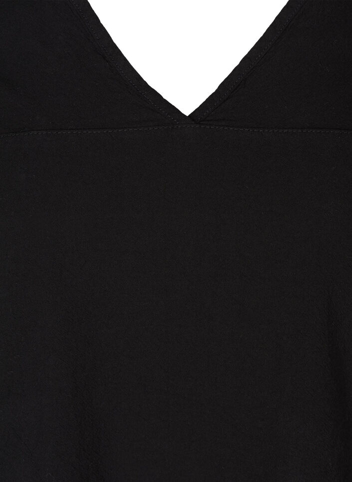 Kurzarm Kleid aus Baumwolle, Schwarz, Packshot image number 2