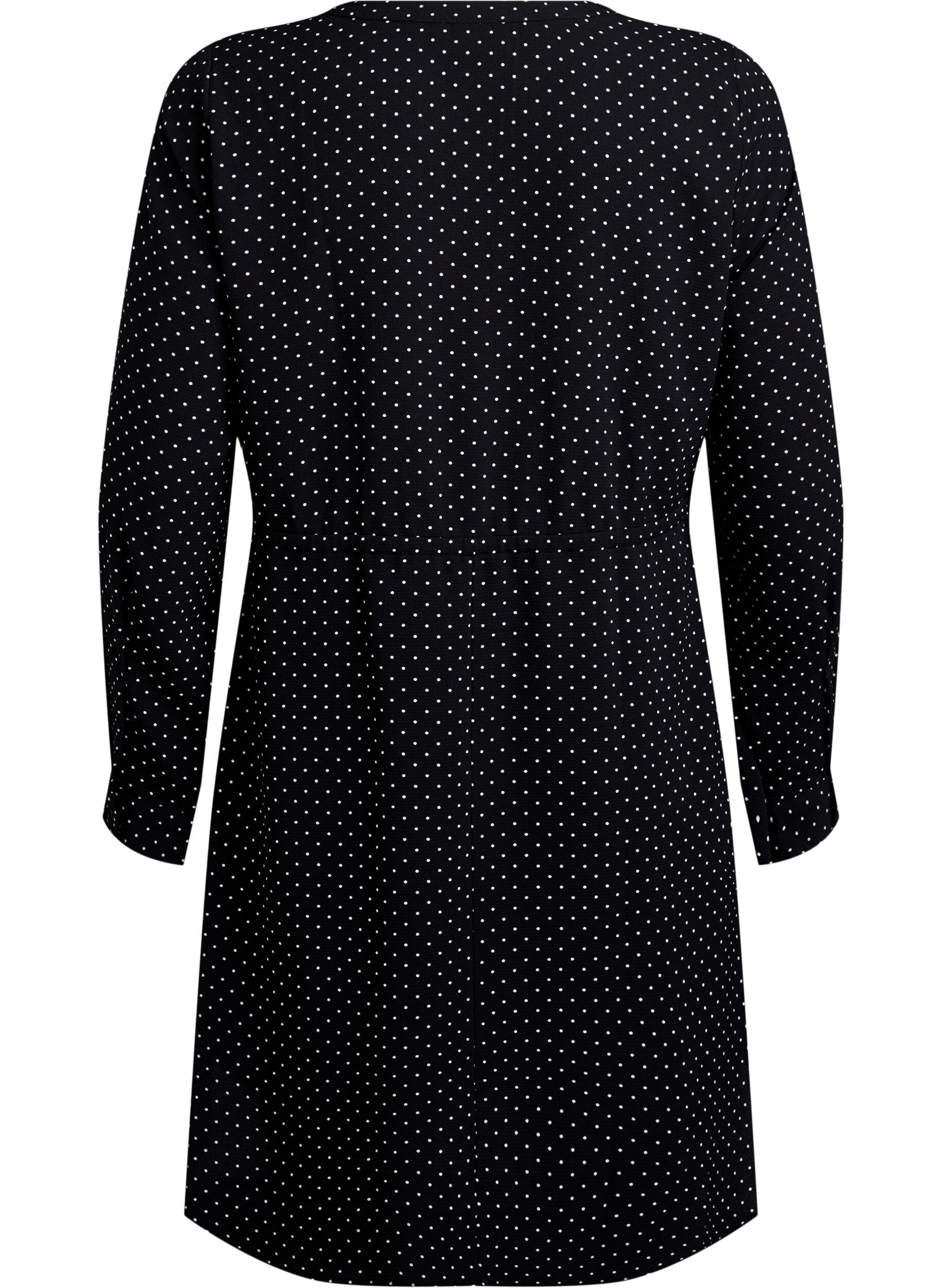 ZizziKnielanges Kleid mit Bindeg&uuml;rtel, Schwarz, Packshot image number 1