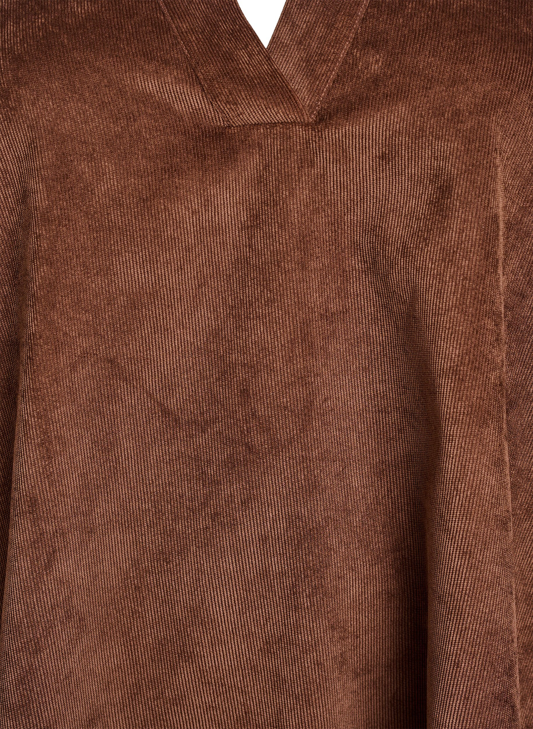 ZizziKurzes Samtkleid mit langen &Auml;rmeln, Braun, Packshot image number 2