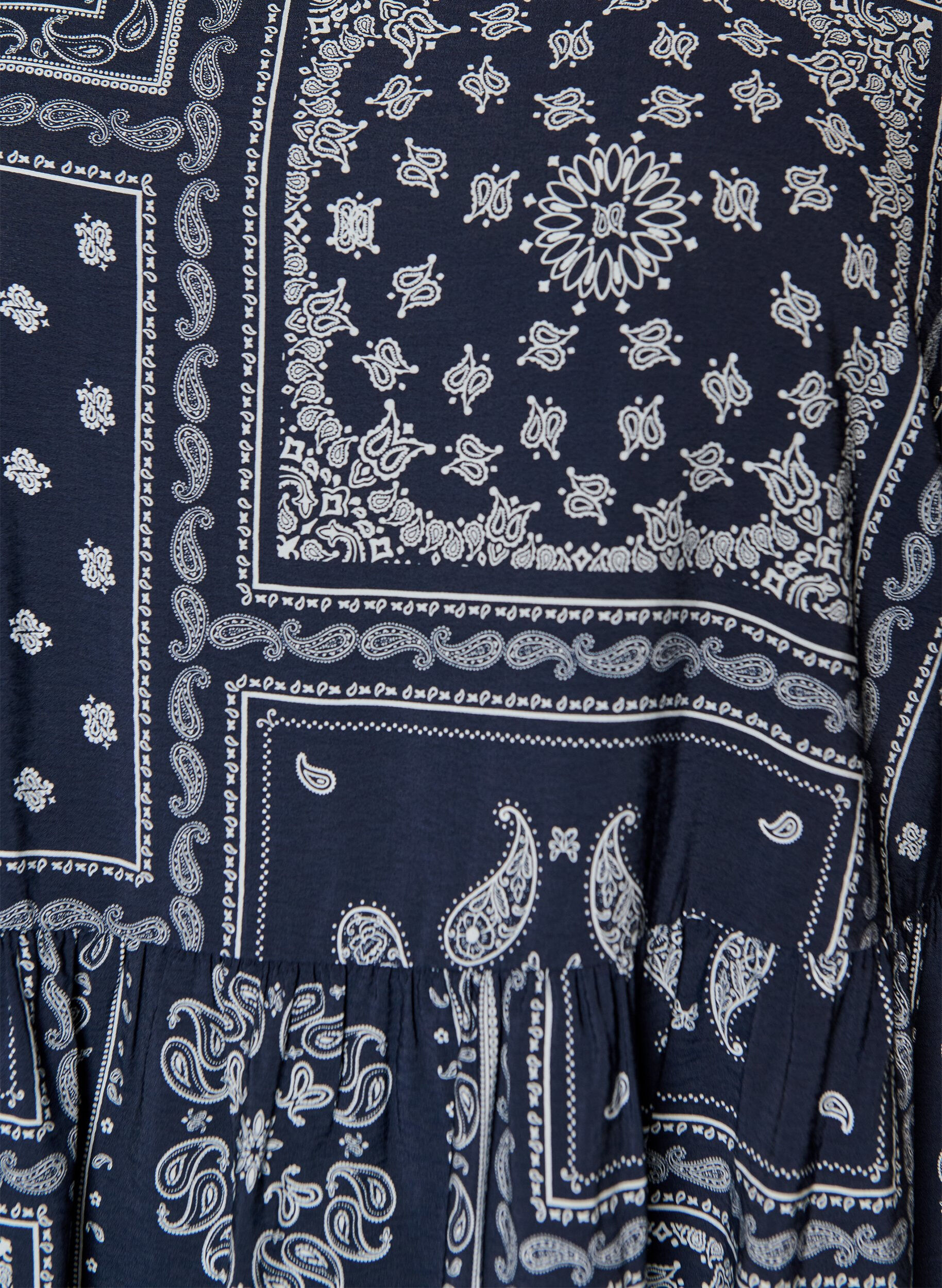 ZizziKn&ouml;chellanges Kleid aus Viskose mit Paisley-Print und kurzen &Auml;rmeln, Blau, Packshot image number 2