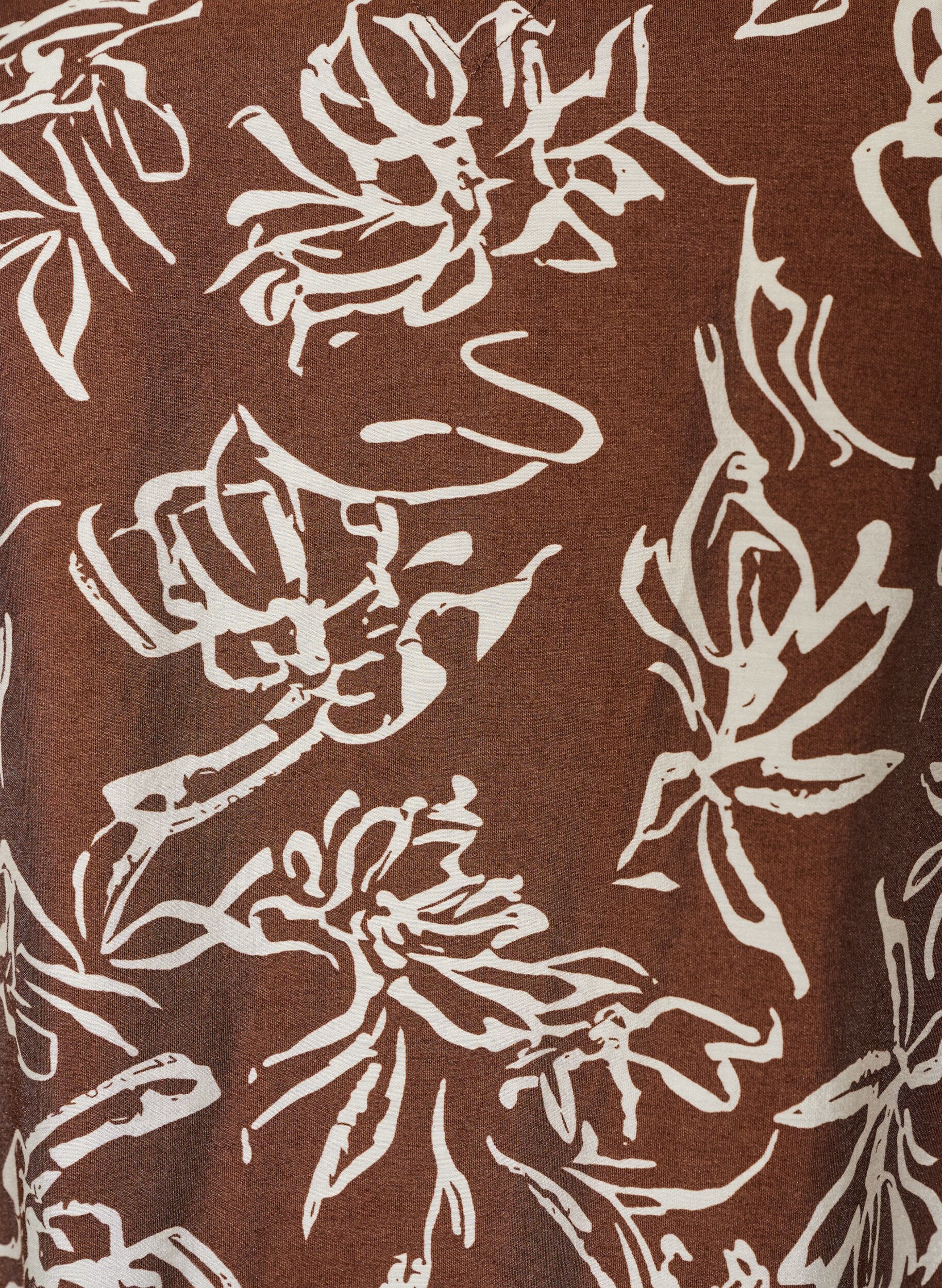 ZizziKurzes A-Linien-Kleid mit V-Ausschnitt, Braun, Packshot image number 2