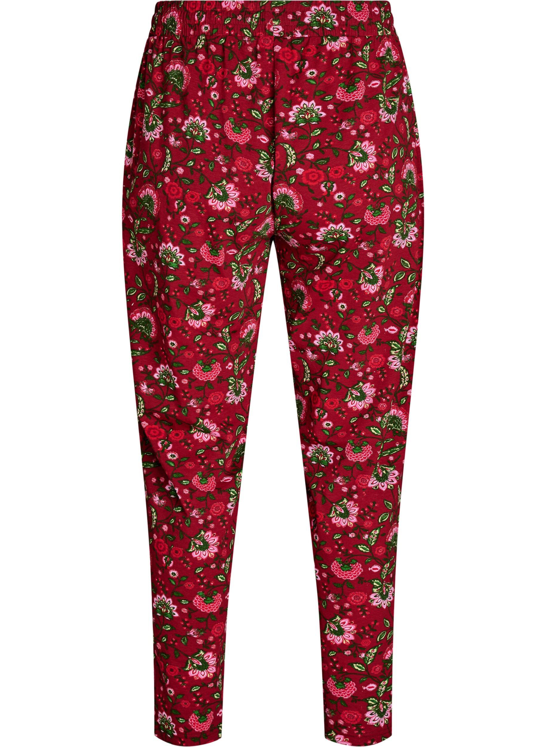 ZizziPyjamahose aus Baumwolle mit Print, Rot, Packshot image number 1