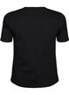 T-Shirt aus Baumwolle mit gewellten Kontrastkanten, Schwarz, Packshot image number 1