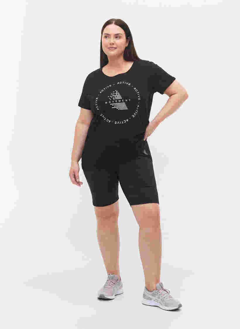 Trainings-T-Shirt mit Print, Black White Logo, Model image number 2