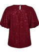 Paillettenbluse mit Ballon&auml;rmeln, Rot, Packshot image number 1