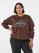 Sweatshirt mit gesticktem Text, Braun, Model image number 0