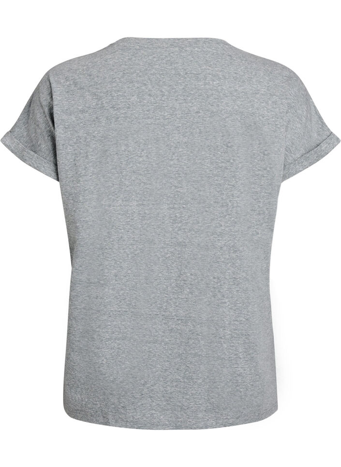 Melange T-Shirt mit kurzen &Auml;rmeln, Gr&uuml;n, Packshot image number 1