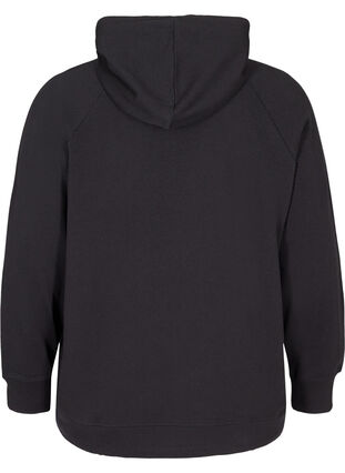 Baumwollsweatshirt mit Kapuze und Tasche, Black, Packshot image number 1